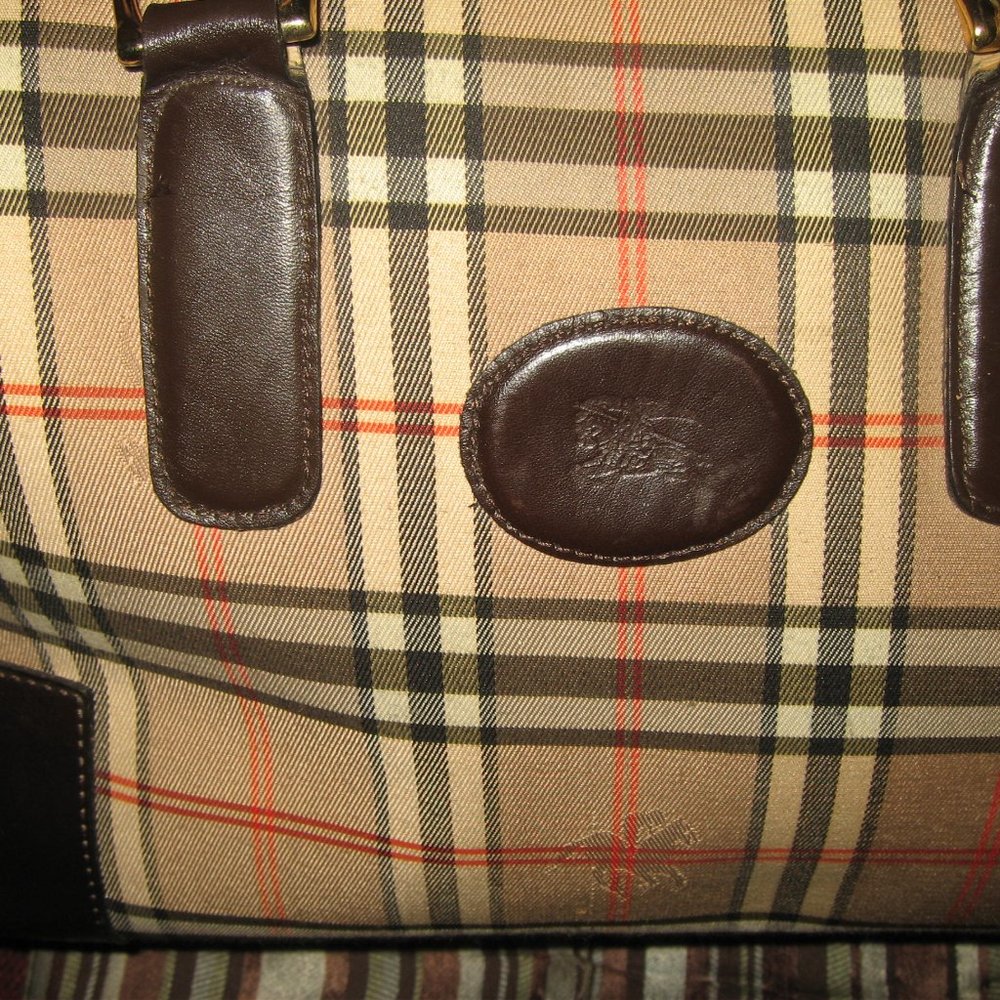 ❤️RARE VINTAGE BURBERRY NOVA CHECK RARE Doctors Bag Speedy Purse +Zipper Pull - Picture 4 of 9